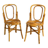 Pair of very beautiful rare original 1960s Italian bamboo chairs