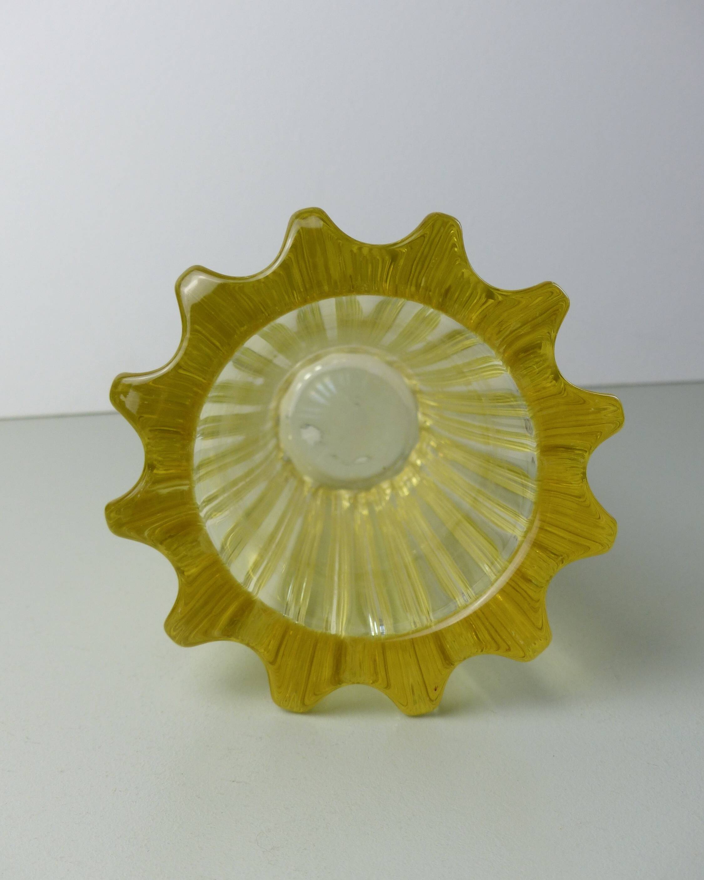Transparent yellow glass vase
