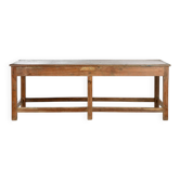 Large solid wood work table (245 x 80 x 90cm)