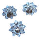 A set of 3 vintage star flower glass candle holders.