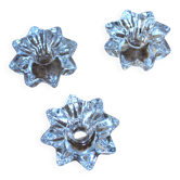 Un lot de 3 bougeoirs en verre étoile fleur vintage