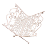 Metal magazine rack, Vintage forged iron magazine rack, folding ornament magazine rack