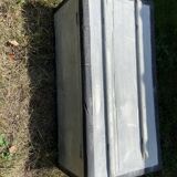 Coffre/malle en bois restaurée gris patiné
