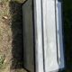 Restored wooden trunk patinated grey