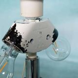 Vintage Danish design table lamp in teak Domus