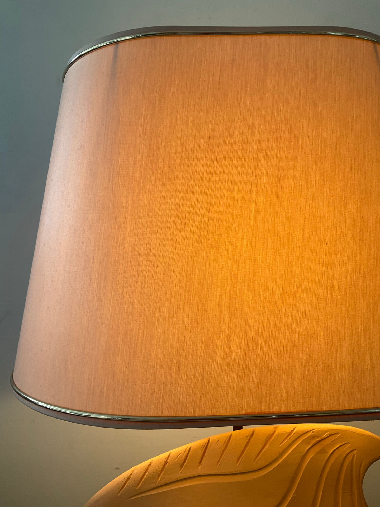 Vintage fish lamp in terracotta signed from the 1970s.