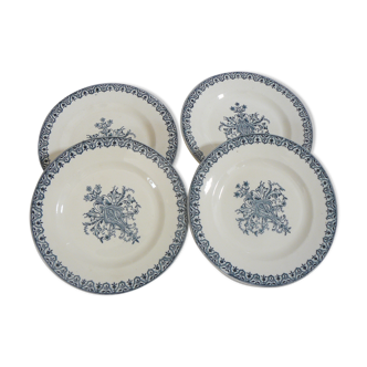 Lot of 4 flat plates Iron Earth, Alhambra model of Salins