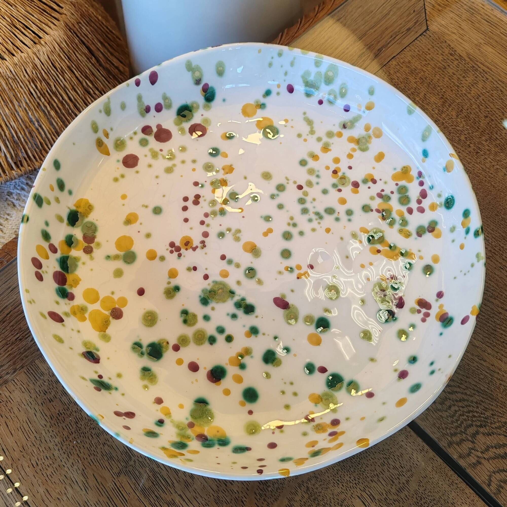 Deep plate - khaki terrazzo