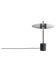 Lampe de table en métal oxydé et verre opalin, œuvre contemporaine.
