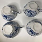 4 anciennes tasses et sous tasses Rauenstein Delft