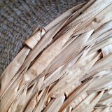 Heart fan in vintage woven palm leaves