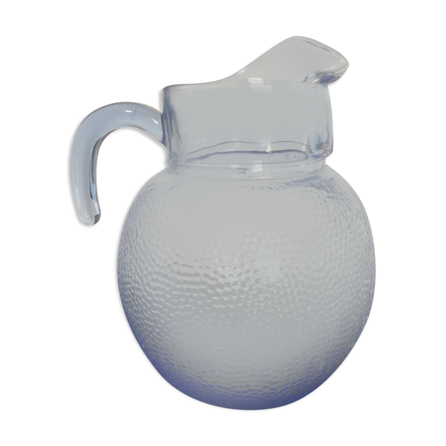 Vintage pitcher textured blue glass ball from the 70s and 80s