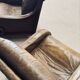 Pair of vintage cognac leather armchairs & solid wood – club/lounge style