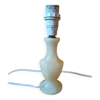 Lampe en pierre marbrée  beige -  petite lampe albâtre