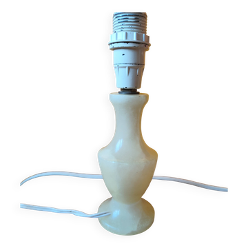 Lampe en pierre marbrée  beige -  petite lampe albâtre