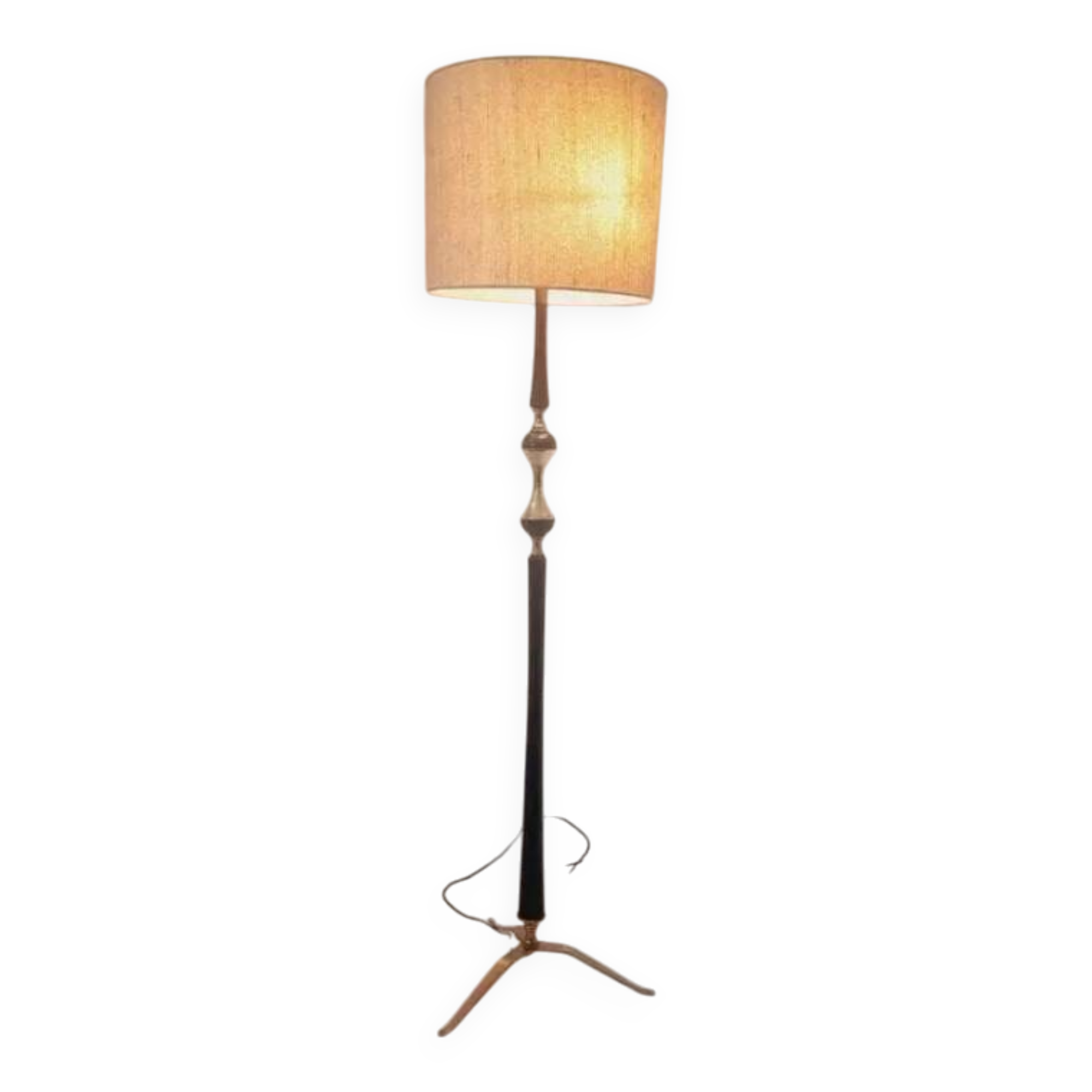 Tripod floor lamp – 1950s – wood and brass.