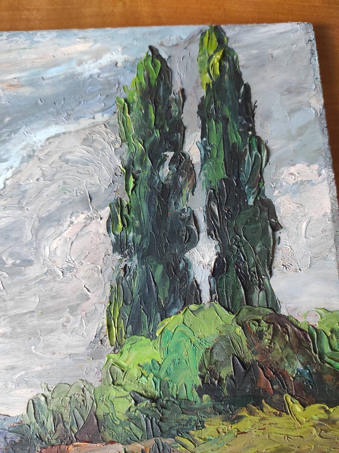 Riverside landscape painting (signed Chevalier)