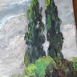 Riverside landscape painting (signed Chevalier)