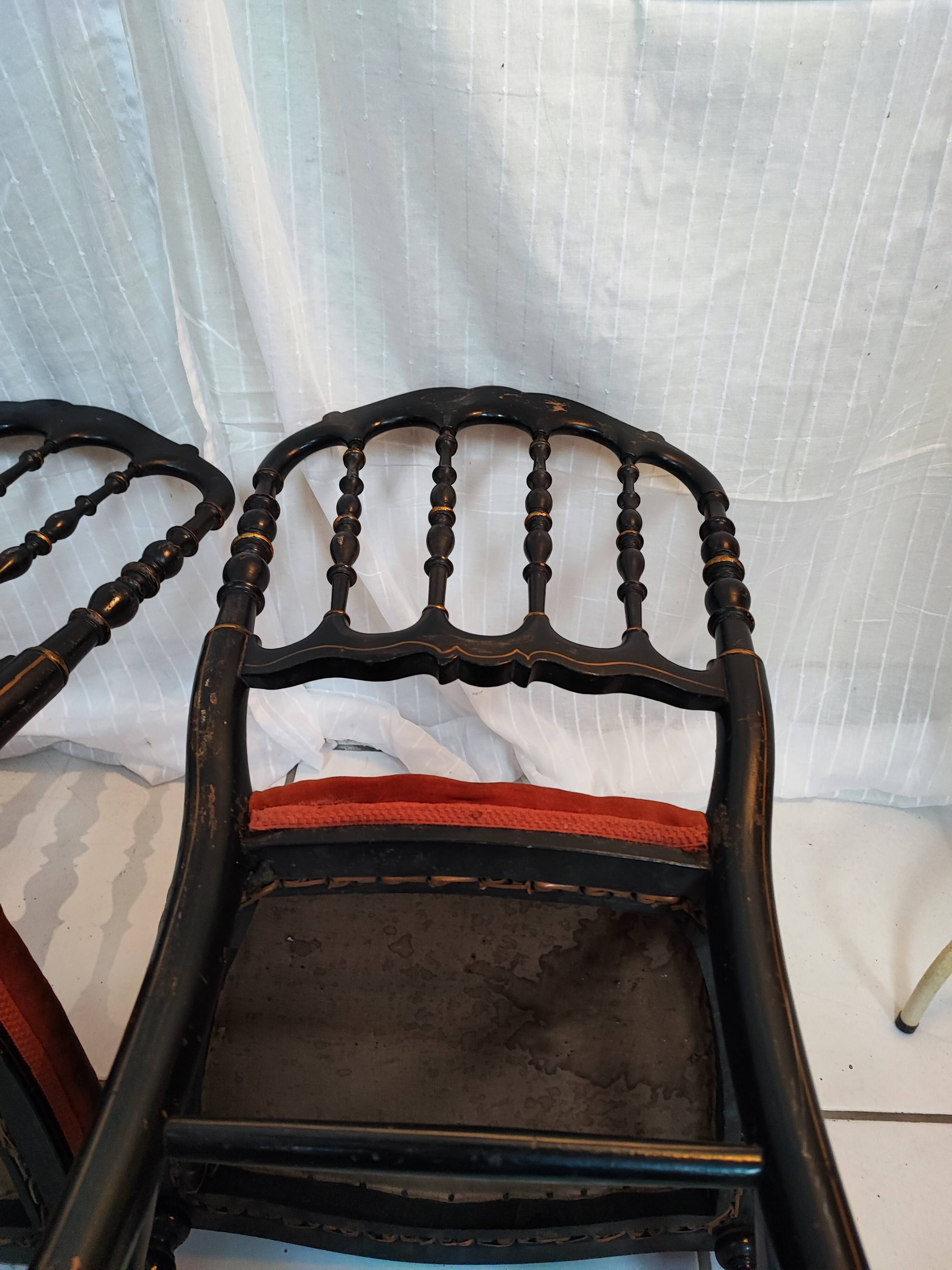 Paire de chaises Napoléon III modèle Opéra