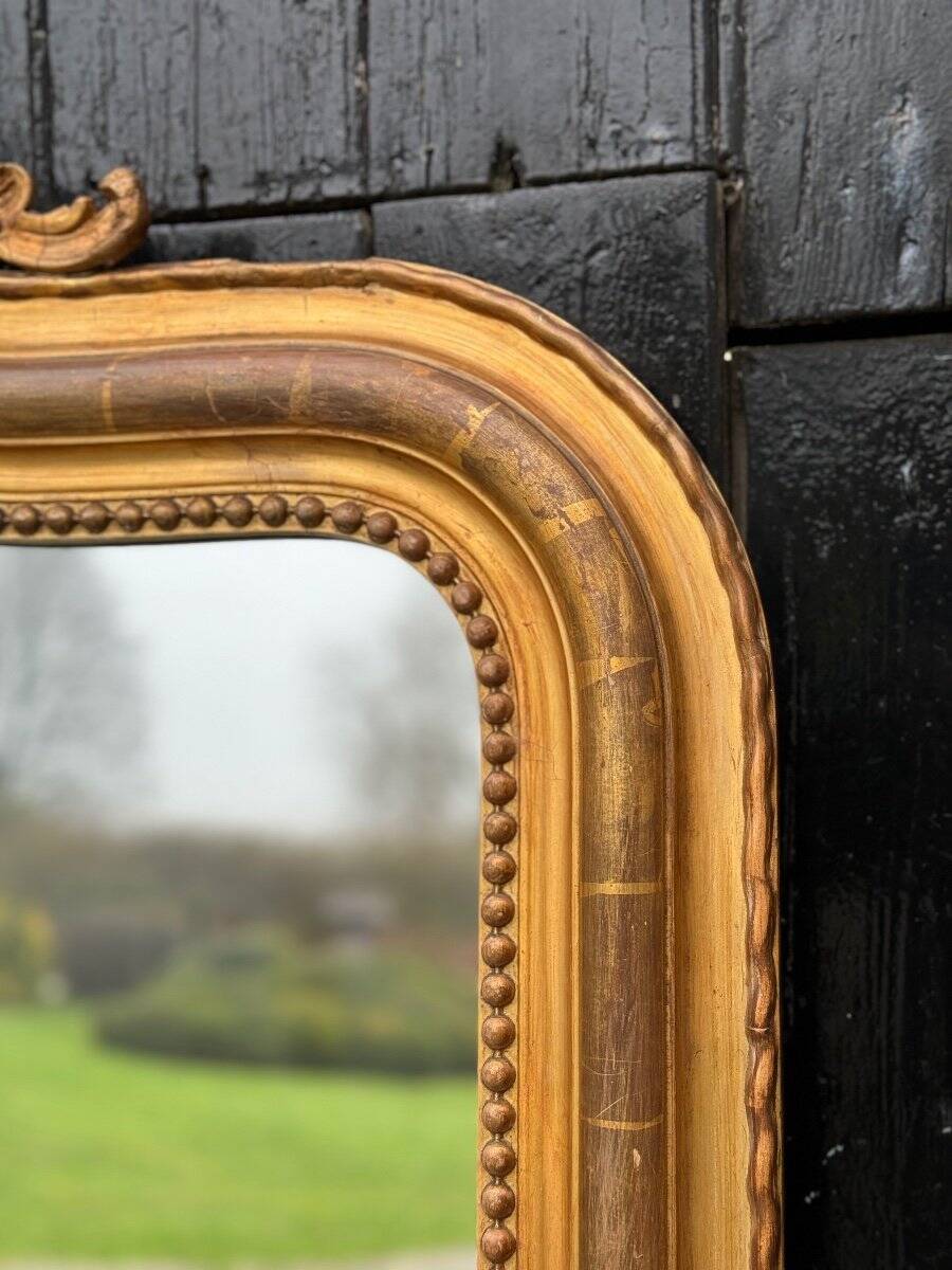 Louis XV style mirror in stuccoed and gilded wood, circa 1880
