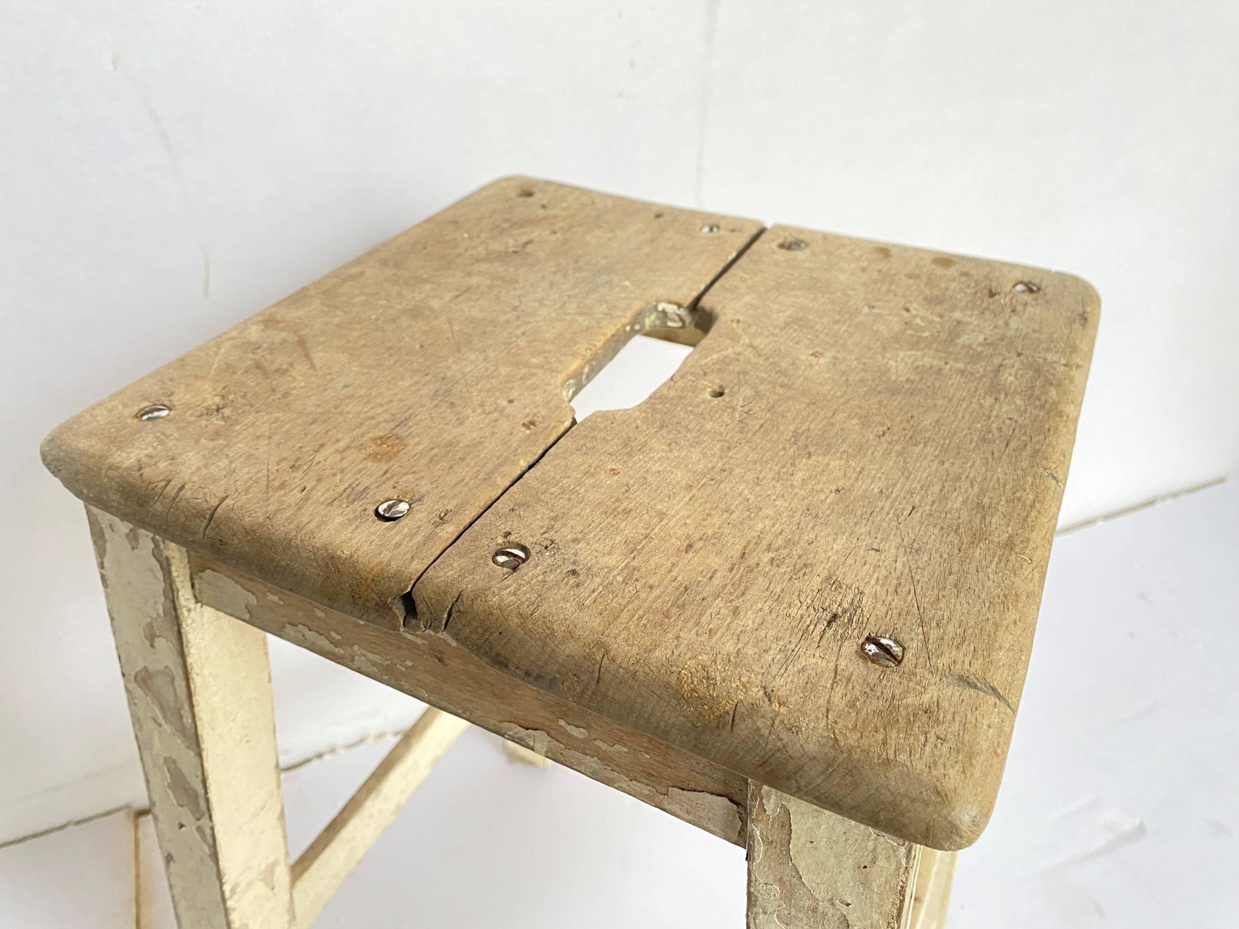 Wooden workshop stool from the 1950s