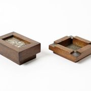 Mid-century rare Smoking Set, ashtray and cigars box, Italy 1950s