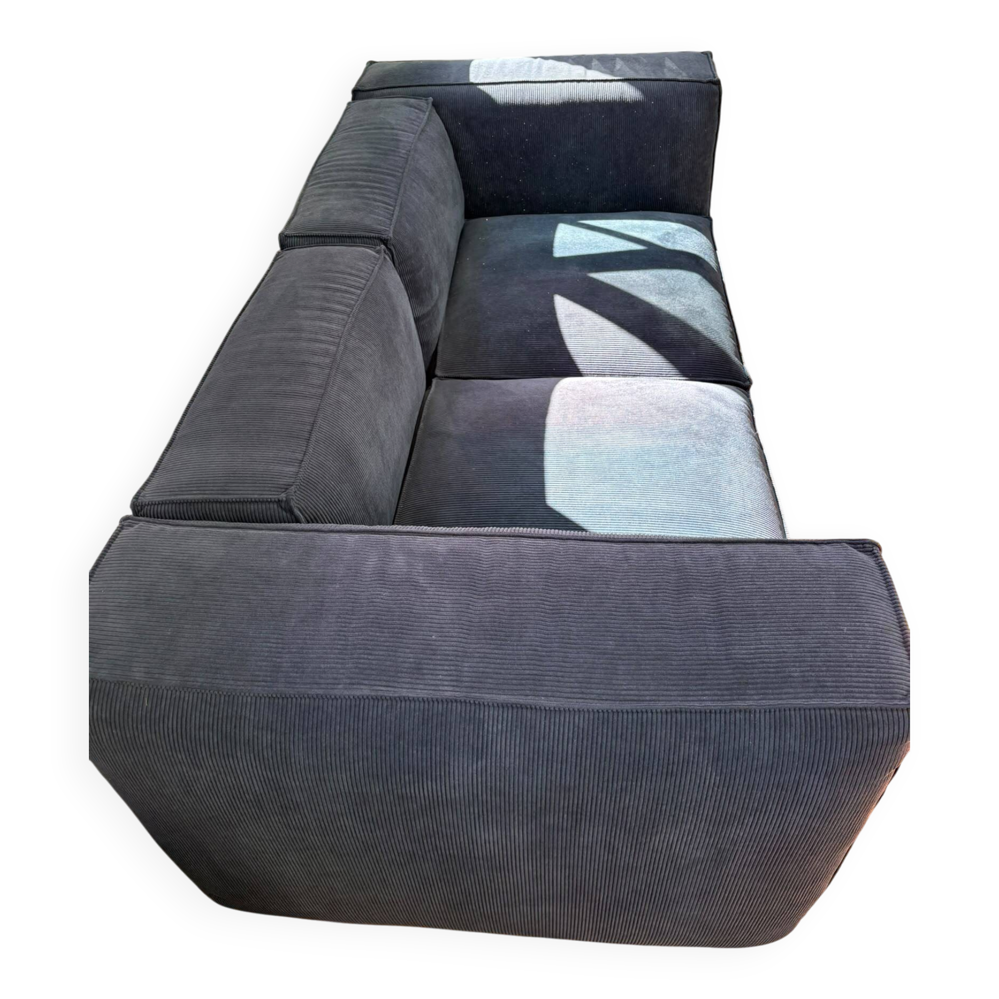 Canapé modulable AMPM en velours bleu