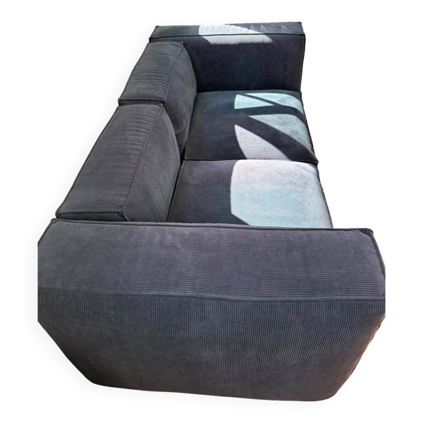 Canapé modulable AMPM en velours bleu