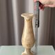 Vintage Italian Onyx Marble Vase – 25 cm – Honey & Cream Stone