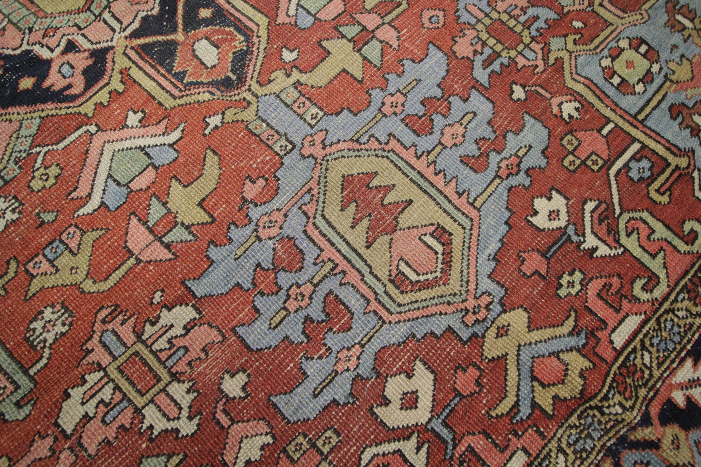 Handmade Persian Heriz Carpet, Large Tribal Wool Rug- 280x220cm