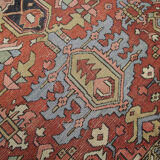 Handmade Persian Heriz Carpet, Large Tribal Wool Rug- 280x220cm