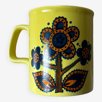 Staffordshire mug yellow england