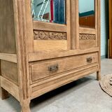 Art Deco oak wardrobe with mirrors (refurbished)