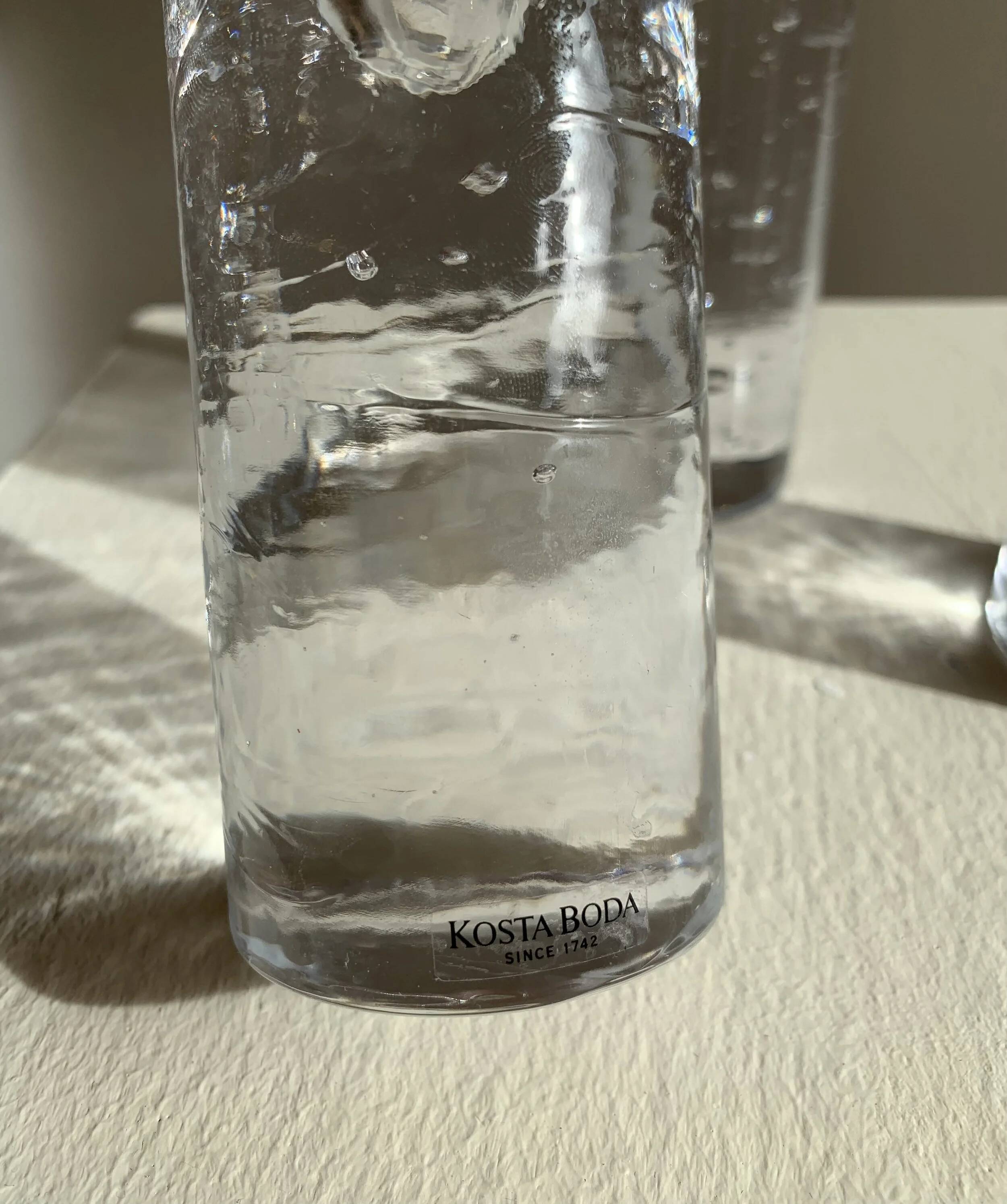 Set of three "Cool" glass candlesticks by Kosta Boda, Sweden, 1999