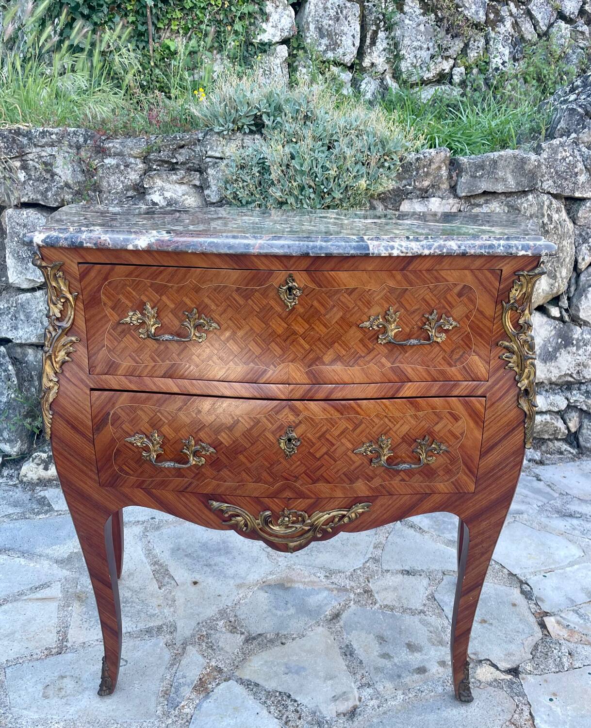 Small Louis XV style desk chest of drawers, 19th century period