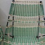 Paire de fauteuils tressés avec table Vertex  Tchécoslovaquie 1960