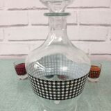 Houndstooth decanter and 6 matching lenses