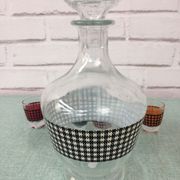 Carafe pied de poule et ses 6 verres assortis
