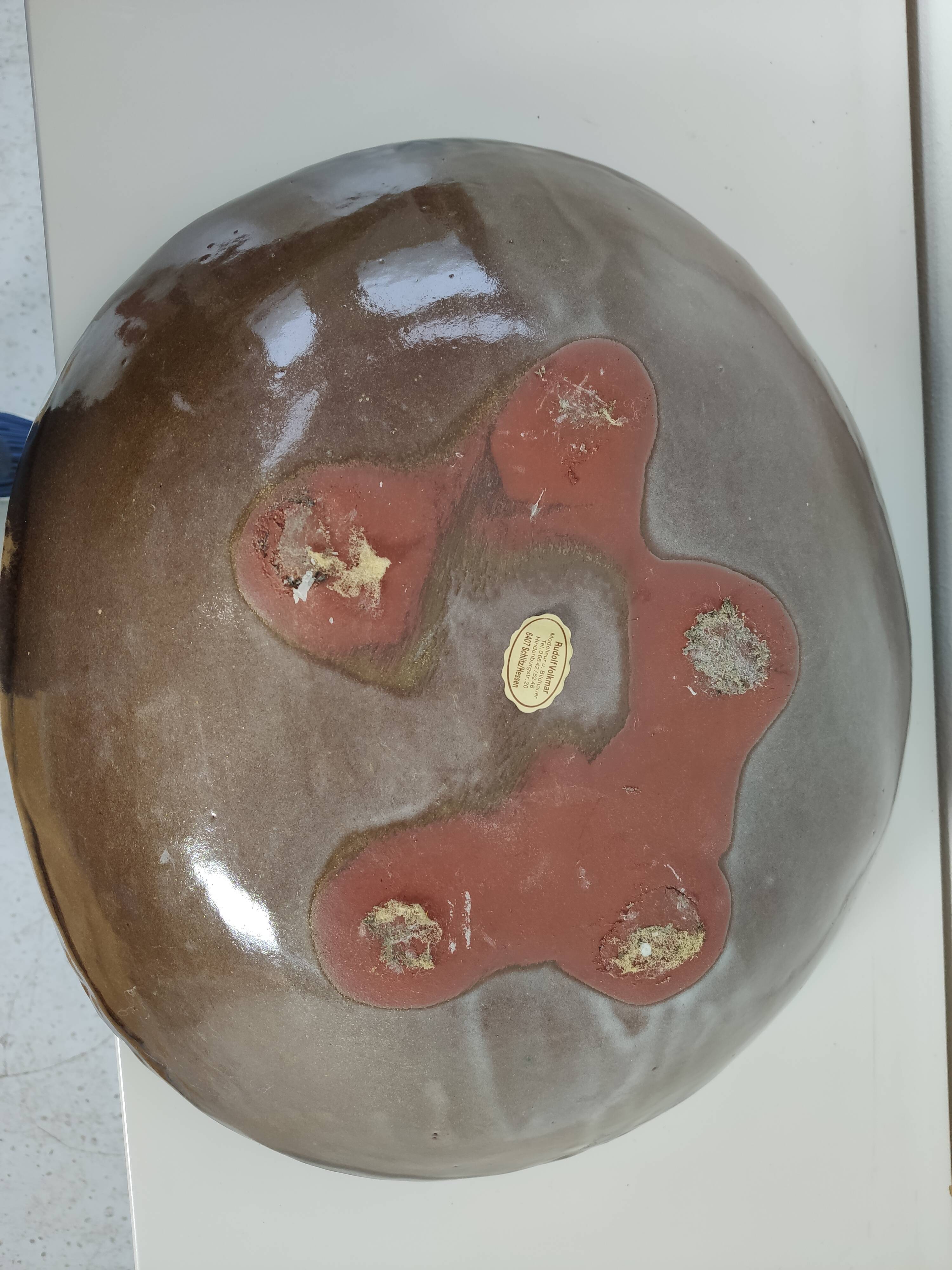 large vintage ceramic fruit basket Germany 1960s