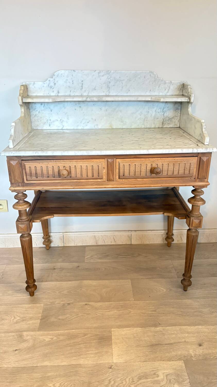 Console or dressing table in solid oak.