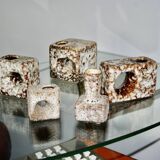 Set of vintage cubist ceramic vases by schaffenacker 1970