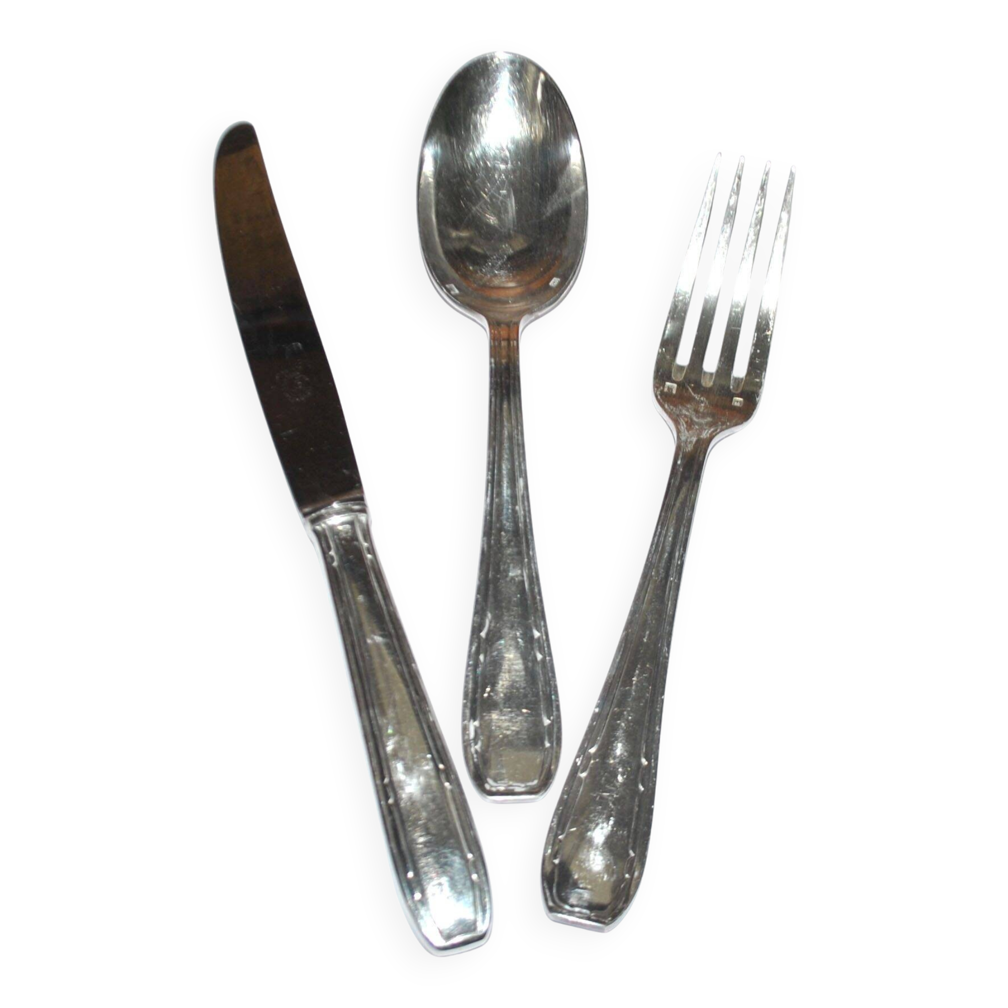 LCF set of 36 silver cutlery for starters and desserts, 1950s design Le Couvert Français