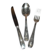 LCF set of 36 silver cutlery for starters and desserts, 1950s design Le Couvert Français