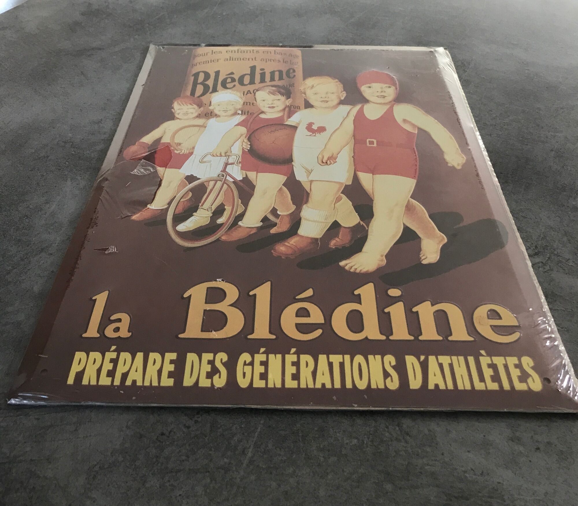 Poster metal advertising plate la blédine - henry le monnier - 40x30 cm