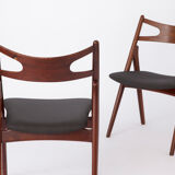 Pair Hans Wegner chairs CH29 Danish 1950s Vintage