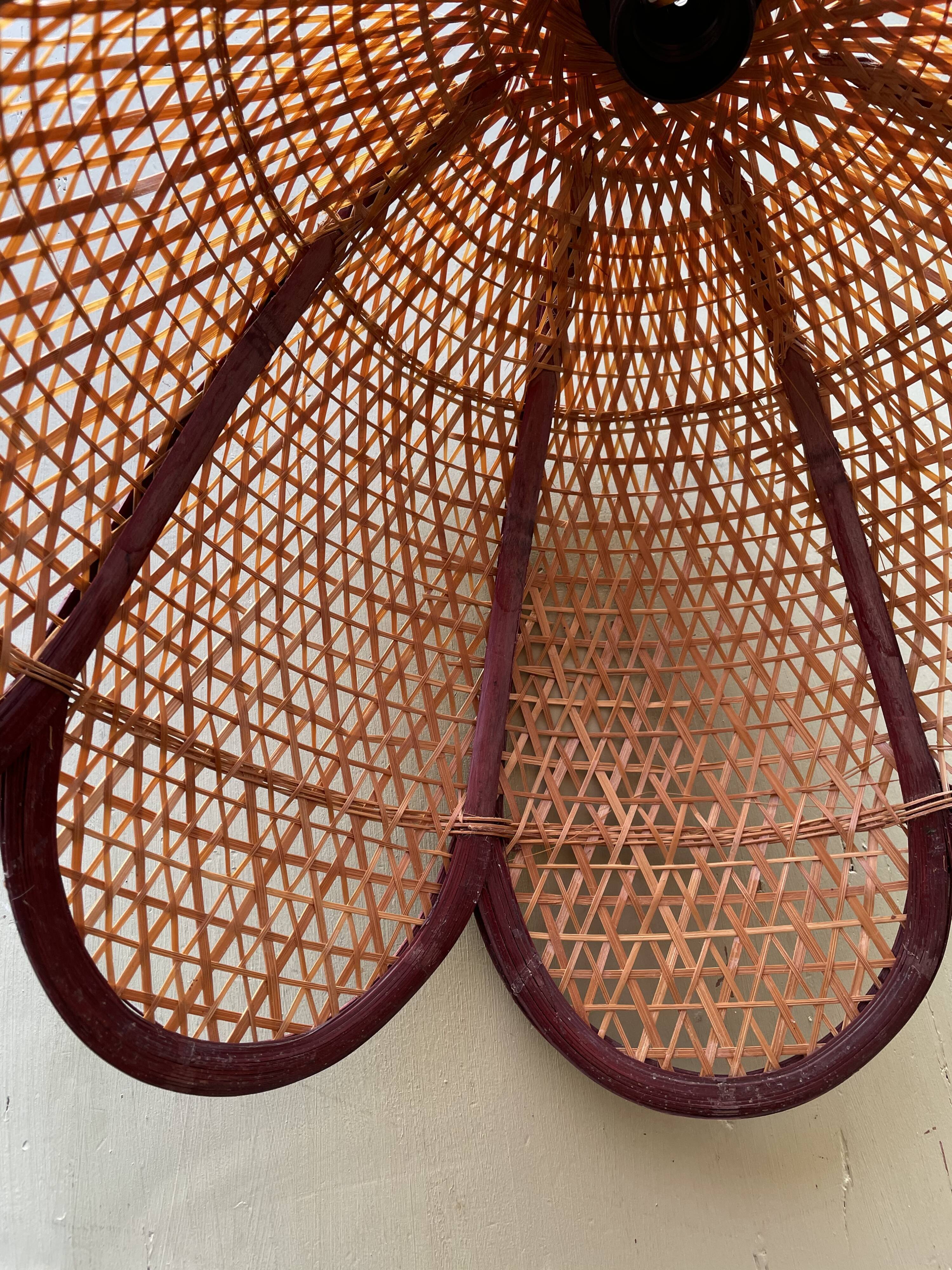 Vintage rattan flower hanging