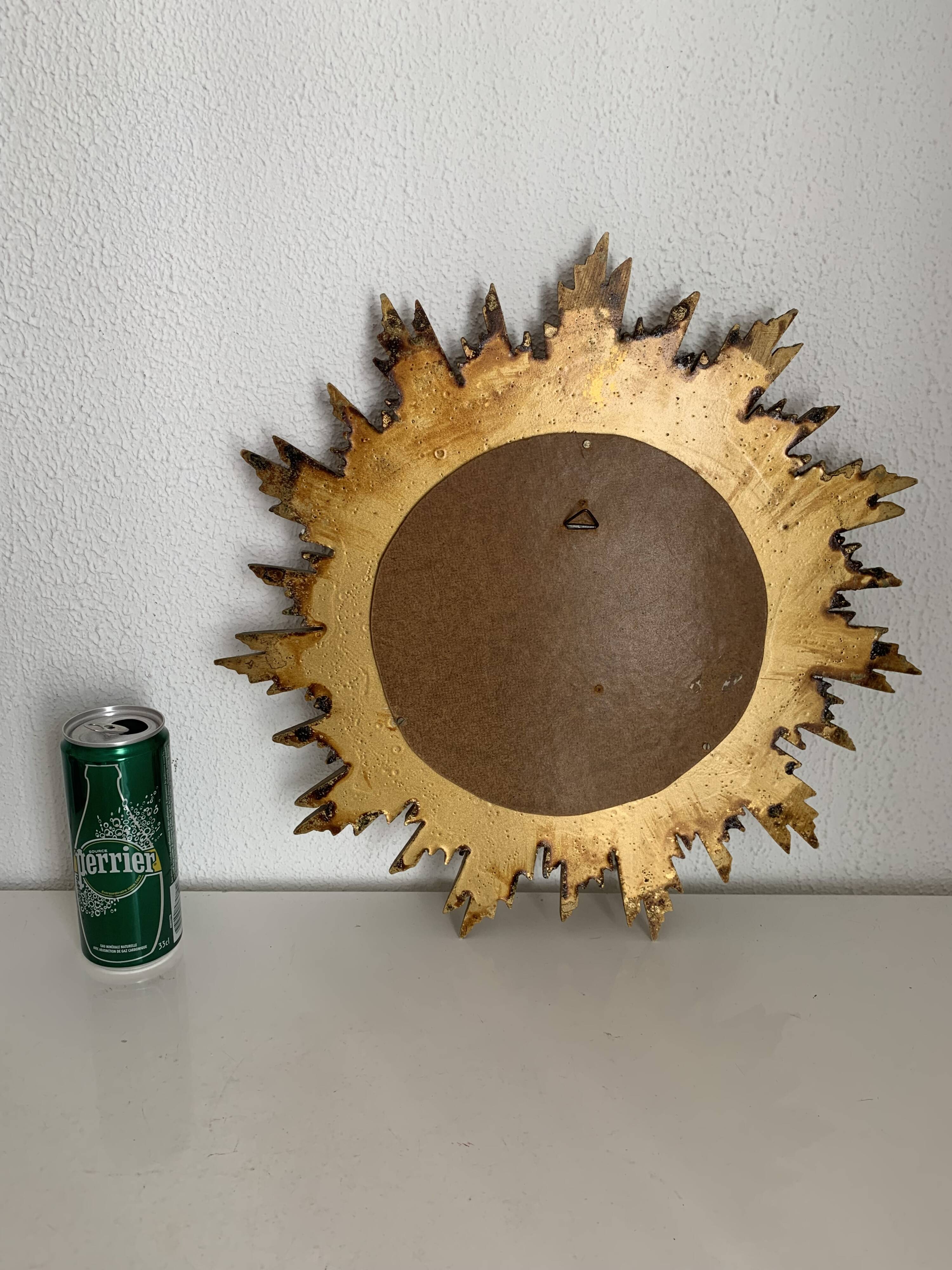 Vintage mirror 1960 witch's eye sun gold leaf - 43 cm