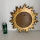 Vintage mirror 1960 witch's eye sun gold leaf - 43 cm
