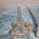 Pair of vintage chiseled glass soliflore vases