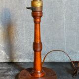 Art-deco lamp foot in solid wood turned 40s